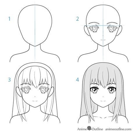 Female Anime Character Face Drawing Step By Step Anime Face Drawing