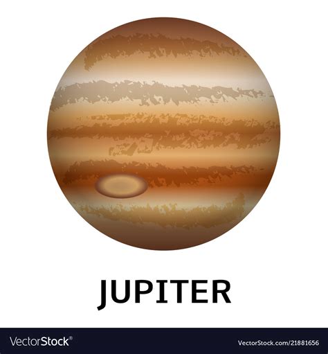 Jupiter Planet Icon Realistic Style Royalty Free Vector