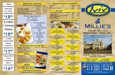 Lviv European Kitchen Menu Menu For Lviv European Kitchen Coraopolis