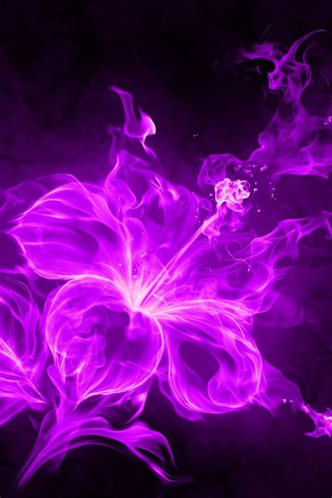 Free Download Iphone 4 S 640x960 Mobile Wallpaper Purple Neon Flower