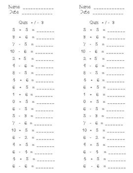 Math Fact Fluency Packet - Addition and Subtraction - Numbers 0 - 20