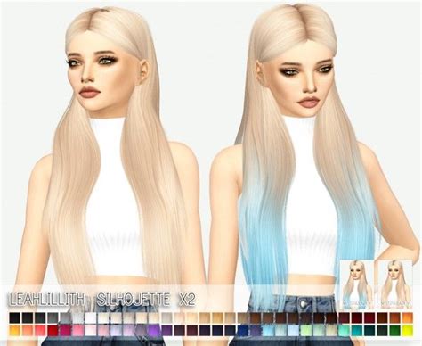 Miss Paraply Leahlillith`s Silhouette Hairstyle Retextured • Sims 4
