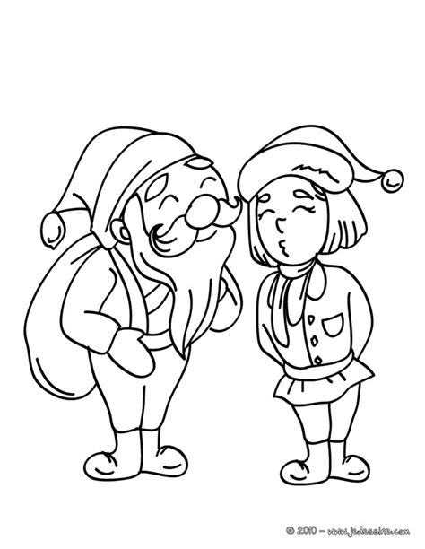 Coloriage Pere Noel Et Mere Noel  Table de Noel