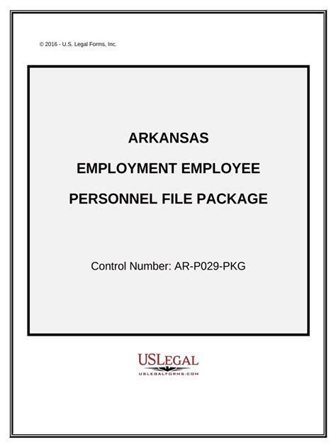 Employment Employee Personnel File Package Arkansas Form Fill Out And