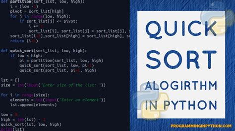 Quicksort Algorithm In Python Sorting Algorithms