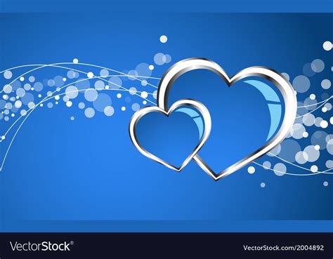 Beautiful Blue Heart Background Royalty Free Vector Image