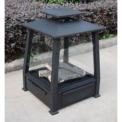Real wood logs or charcoal can be used in the larger pits. Paramount Pagoda Outdoor Gel Fuel Fire Pit | The Home ...