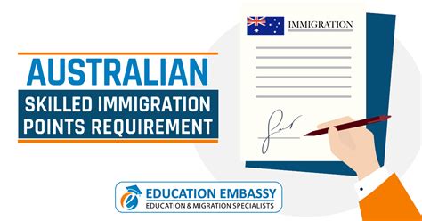 what are the australian skilled immigration points requirements education embassy