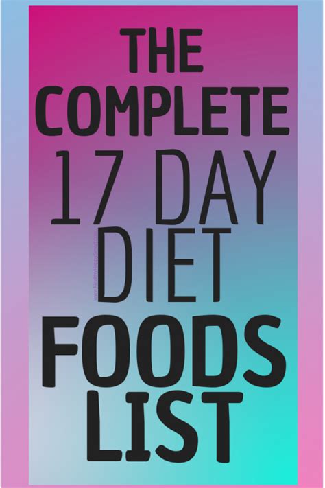 17 Day Diet Cycle 1 Cycle 2 And Cycle 3 Food List • Healthyhappysmart