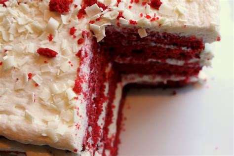 Red velvet cake, which simply referred to a vanilla velvet cake made with red sugar…which is what brown sugar was called back then. Red Velvet Cake with White Chocolate Frosting