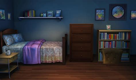 Aesthetic Modern Anime Bedroom Background Night Time
