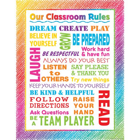 Colorful Scribble Our Classroom Rules Chart Tcr7524 Teacher Created Resources