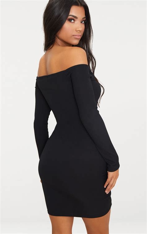 black velvet long sleeve bardot ruched bodycon dress long sleeve velvet dresses bodycon ebay