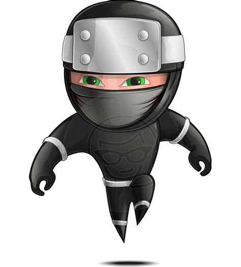 Vector Action Ninja Character Hibiki The Flying Ninja Graphicmama
