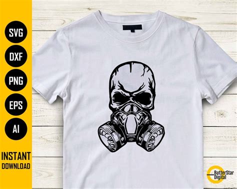 Skull Gas Mask Svg Biohazard Svg Gothic T Shirt Tattoo Etsy