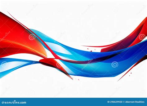 Abstract Red Blue And White Waves On A White Background Stock