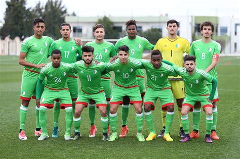 Algeria fixtures tab is showing last 100 football matches with statistics and win/draw/lose icons. Match amical : Algérie (U21) - Palestine le 27 février au stade 5 juillet | Radio Algérienne