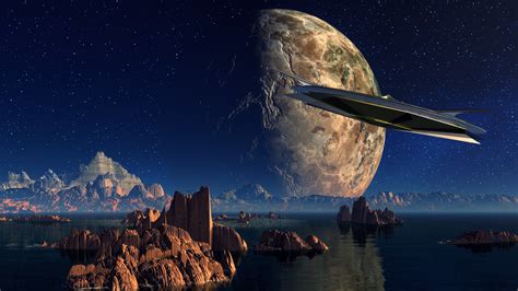 Free Download Hd Wallpaper Scifi Landscape Science Fiction Space Age Deep Space Fantasy
