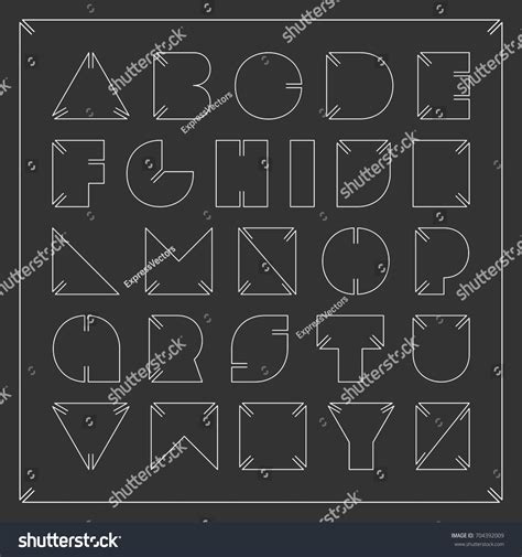 Contour Font Vector Minimalistic English Alphabet Vector De Stock