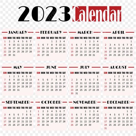 Gambar Kalender 2023 2023 Kalender Tahun Png Dan Vektor Dengan Free