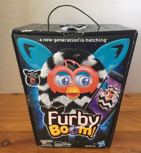 Furby Boom Hasbro White Black Zebra Stripes Zig Zag Interactive Toy