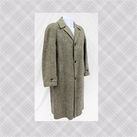 Vintage 1950s Mens Harris Tweed Scottish Wool Etsy Wool Overcoat