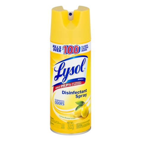 Lysol Disinfecting Spray Lemon Breeze Scent 125 Oz From Rite Aid