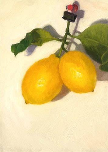 Daily Paintworks Hanging Lemons 1 Original Fine Art For Sale