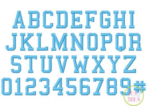Varsity Embroidery Font In Sizes 50 75 Etsy