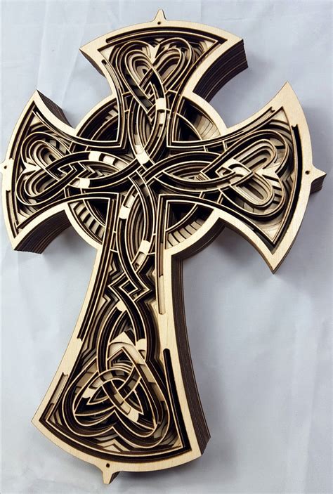 Celtic Cross Large Multi Layered Wood Art Piece Etsy