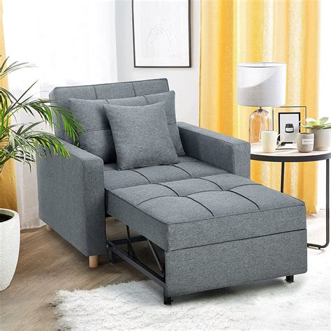 Yodolla 3 In 1 Futon Sofa Bed Chair With Adjustable Backrest Into A