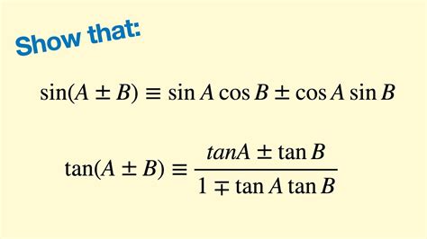 Sum And Difference Identities Formulas