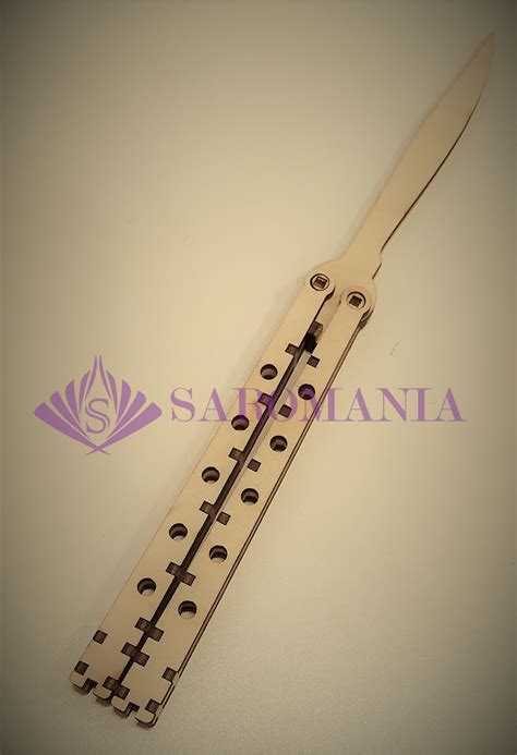 Diy Wooden Butterfly Knife Download Cdr Dxf Pdf Vector Pattern Etsy