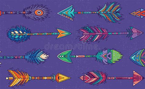 Ink Native American Indian Arrows In Ethnic Style Stock Vector Illustration Of Hand Arrow
