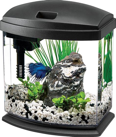 Aqueon 25 Gallon Bettabow Led Desktop Fish Aquarium Kit Black