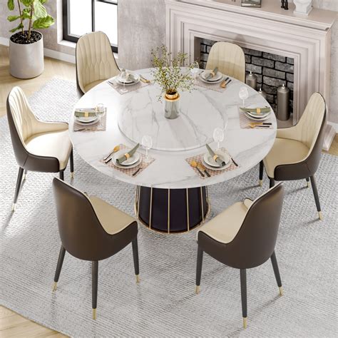 Pick Up A Stylish And Contemporary Round Marble Dining Table