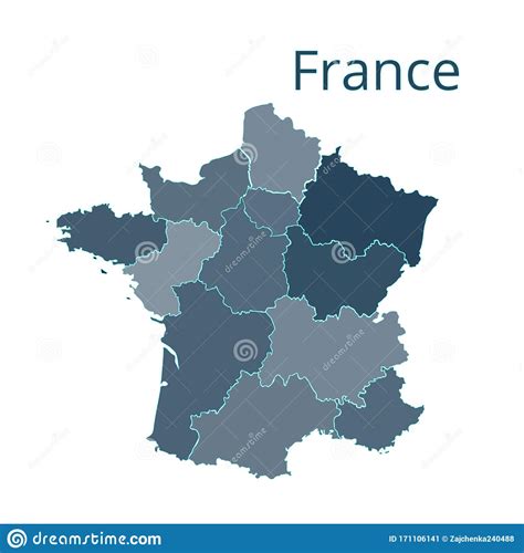 Kaart Van Frankrijk Vectorafbeelding Van Een Globale Kaart In De Vorm