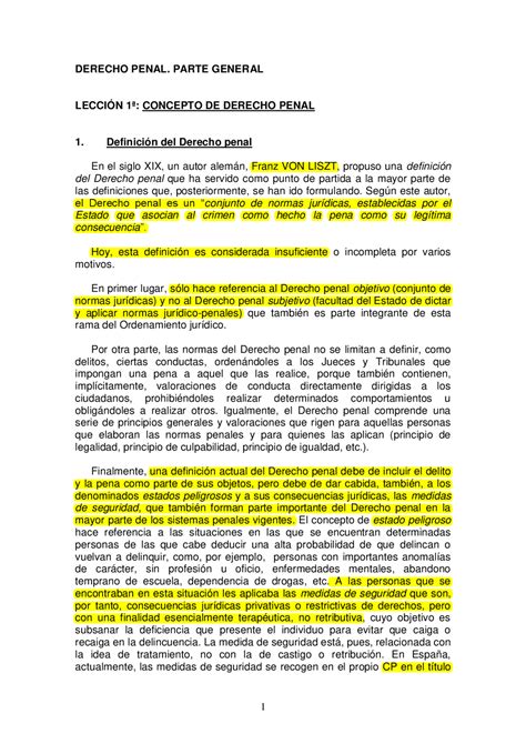 Concepto Y Definición Del Derecho Penal Apuntes De Derecho Penal Docsity