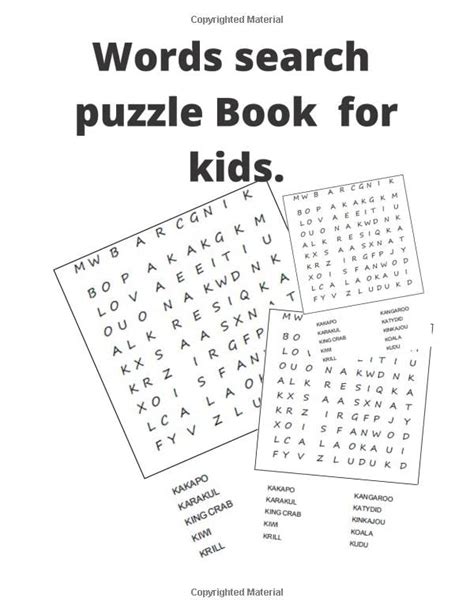 Word Search Puzzle Books For Kids Words Puzzle Words Search Book