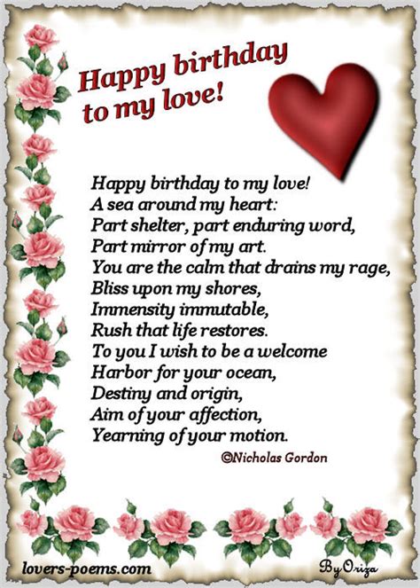 Birthday quotes and sayings for love show that you care about the person who is celebrating their own special holiday. Happy Birthday To My Love! Pictures, Photos, and Images ...