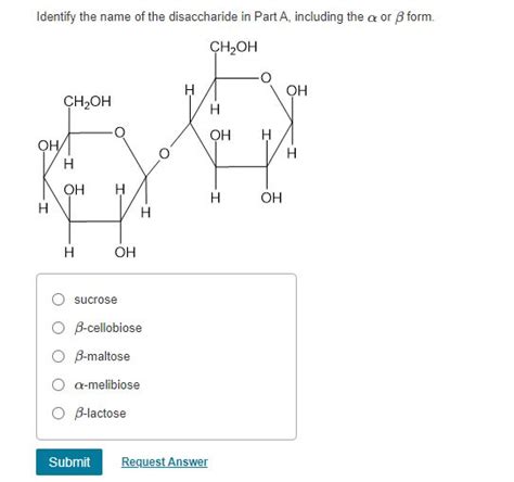 Solved Identify The Type Of Glycosidic Bond In The Chegg Com