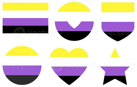 Non Binary Pride Flag In Shape Set Lgbtq Symbol In Shape Set 25863338 Png