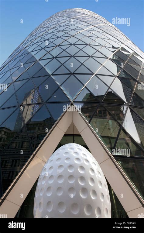 The Egg And The Gherkin City Of London Stock Photo Alamy