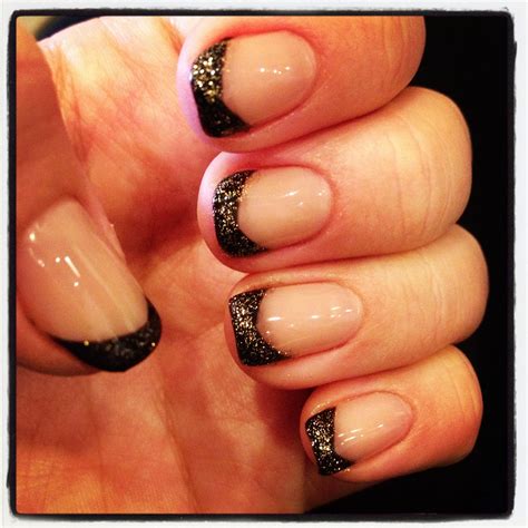 Black Glitter Tips Black Glitter Nails Beauty Finger Nails Ongles