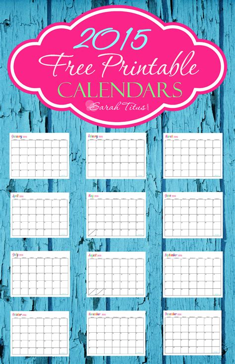 6 Best Images Of Free Online Printable Calendars 2015 Happy Mothers