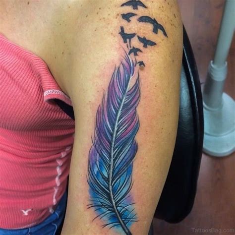 40 Excellent Feather Tattoos On Shoulder Tattoo Designs