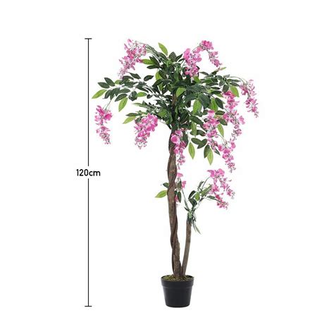 Large Artificial Wistera Flower Tree Indoor Outdoor Potted Plant 4ft
