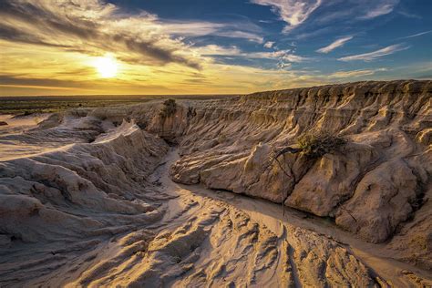 Sunset Over Walls Of China In Mungo National Park Australia Photograph