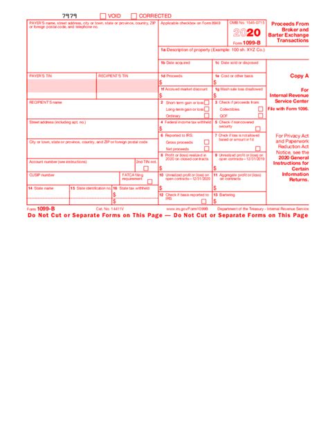 1099 B 2020 2024 Form Fill Out And Sign Printable Pdf Template