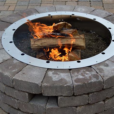 Rings come in all shapes and sizes. 31" ID 430 Stainless Steel Round Fire Pit Ring Insert ...